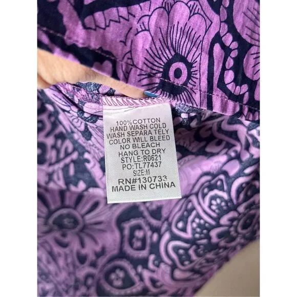 Umgee Paisley Print Dark Purple Blouse Sz m - Picture 3 of 7